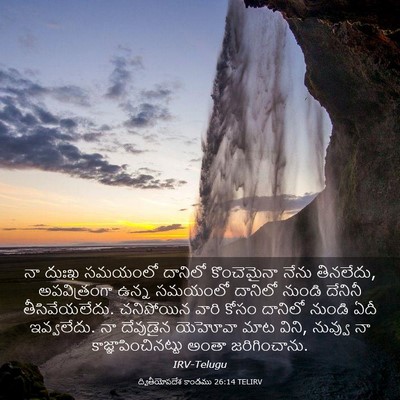 Picture 03 - ద్వితీయోపదేశ కాండము 26:14 TELIRV - నా దుఃఖ సమయంలో - Bible Verse Picture