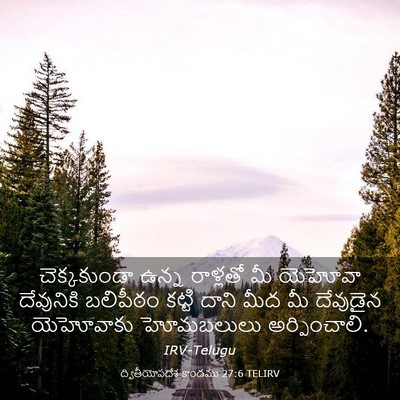Picture 03 - ద్వితీయోపదేశ కాండము 27:6 TELIRV - చెక్కకుండా ఉన్న - Bible Verse Picture