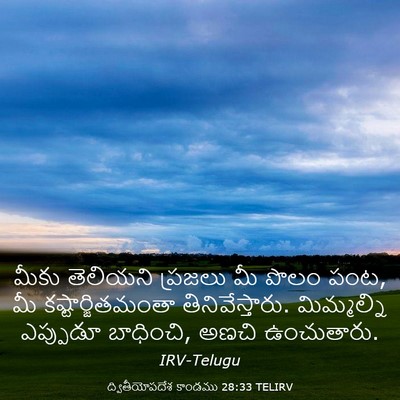 Picture 03 - ద్వితీయోపదేశ కాండము 28:33 TELIRV - మీకు తెలియని - Bible Verse Picture