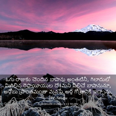 Picture 03 - ద్వితీయోపదేశ కాండము 3:13 TELIRV - ఓగు రాజుకు చెందిన - Bible Verse Picture