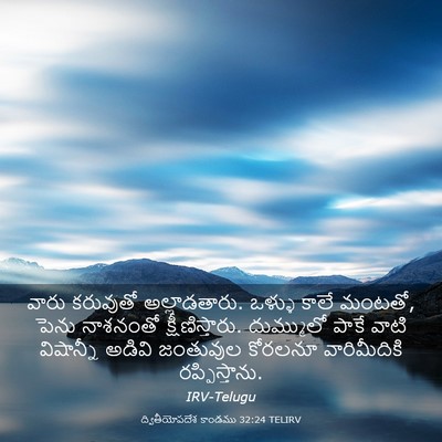 Picture 03 - ద్వితీయోపదేశ కాండము 32:24 TELIRV - వారు కరువుతో - Bible Verse Picture