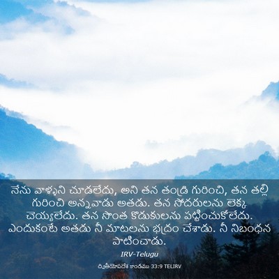 Picture 03 - ద్వితీయోపదేశ కాండము 33:9 TELIRV - నేను వాళ్ళని - Bible Verse Picture