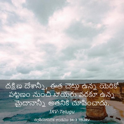 Picture 03 - ద్వితీయోపదేశ కాండము 34:3 TELIRV - దక్షిణ దేశాన్నీ, - Bible Verse Picture