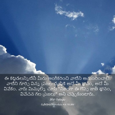Picture 03 - ద్వితీయోపదేశ కాండము 4:6 TELIRV - ఈ కట్టడలన్నిటినీ - Bible Verse Picture