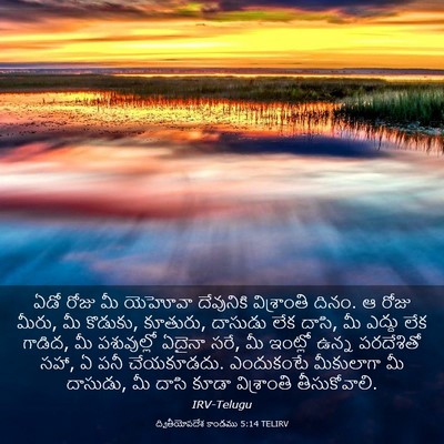Picture 03 - ద్వితీయోపదేశ కాండము 5:14 TELIRV - ఏడో రోజు మీ యెహోవా - Bible Verse Picture