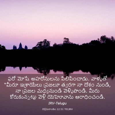 Picture 03 - నిర్గమకాండం 12:31 TELIRV - ఫరో మోషే - Bible Verse Picture