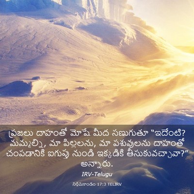 Picture 03 - నిర్గమకాండం 17:3 TELIRV - ప్రజలు దాహంతో - Bible Verse Picture