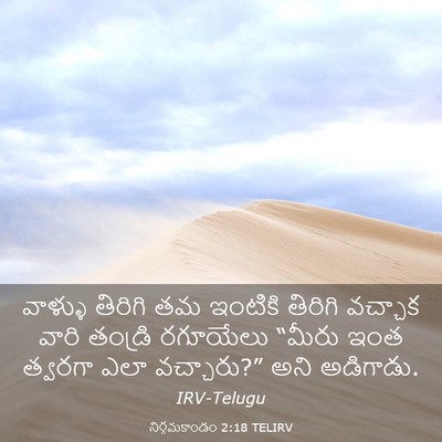 Picture 03 - నిర్గమకాండం 2:18 TELIRV - వాళ్ళు తిరిగి తమ - Bible Verse Picture