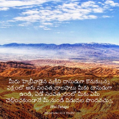 Picture 03 - నిర్గమకాండం 21:2 TELIRV - మీరు హెబ్రీవాడైన - Bible Verse Picture