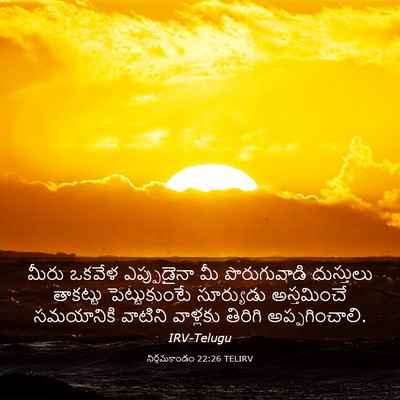 Picture 03 - నిర్గమకాండం 22:26 TELIRV - మీరు ఒకవేళ - Bible Verse Picture
