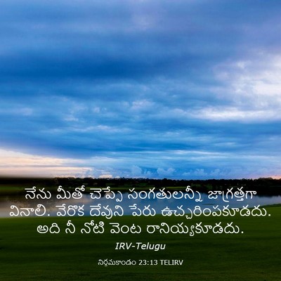 Picture 03 - నిర్గమకాండం 23:13 TELIRV - నేను మీతో చెప్పే - Bible Verse Picture