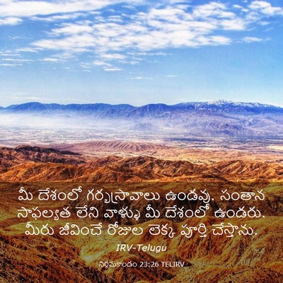 Picture 03 - నిర్గమకాండం 23:26 TELIRV - మీ దేశంలో - Bible Verse Picture