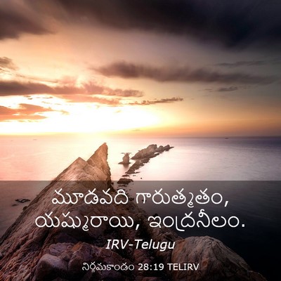 Picture 03 - నిర్గమకాండం 28:19 TELIRV - మూడవది గారుత్మతం, - Bible Verse Picture