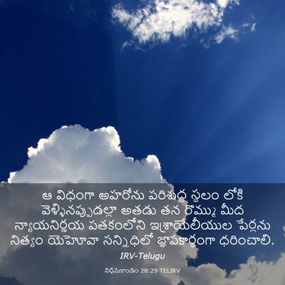 Picture 03 - నిర్గమకాండం 28:29 TELIRV - ఆ విధంగా అహరోను - Bible Verse Picture