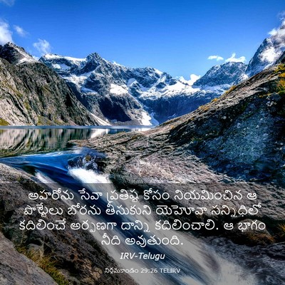 Picture 03 - నిర్గమకాండం 29:26 TELIRV - అహరోను సేవా - Bible Verse Picture