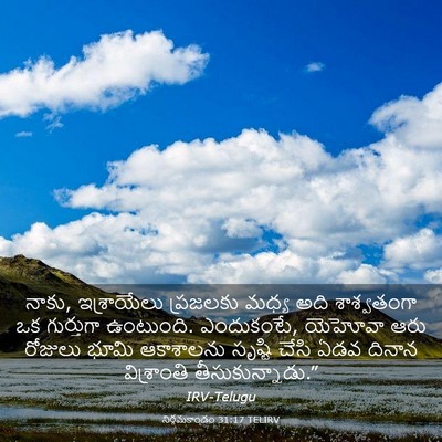 Picture 03 - నిర్గమకాండం 31:17 TELIRV - నాకు, ఇశ్రాయేలు - Bible Verse Picture