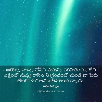 Picture 03 - నిర్గమకాండం 32:32 TELIRV - అయ్యో, వాళ్ళు - Bible Verse Picture