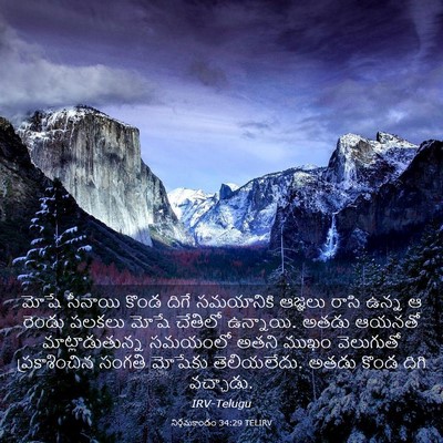 Picture 03 - నిర్గమకాండం 34:29 TELIRV - మోషే సీనాయి కొండ - Bible Verse Picture