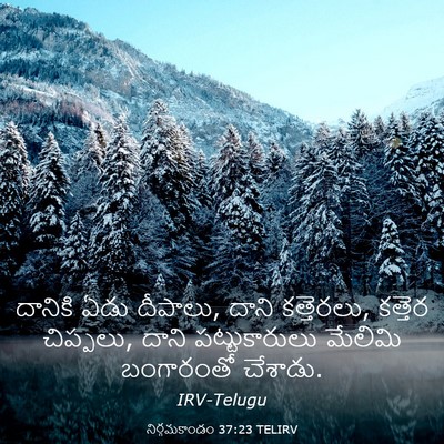 Picture 03 - నిర్గమకాండం 37:23 TELIRV - దానికి ఏడు దీపాలు, - Bible Verse Picture