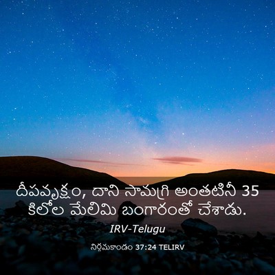 Picture 03 - నిర్గమకాండం 37:24 TELIRV - దీపవృక్షం, దాని - Bible Verse Picture