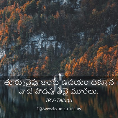 Picture 03 - నిర్గమకాండం 38:13 TELIRV - తూర్పువైపు అంటే - Bible Verse Picture
