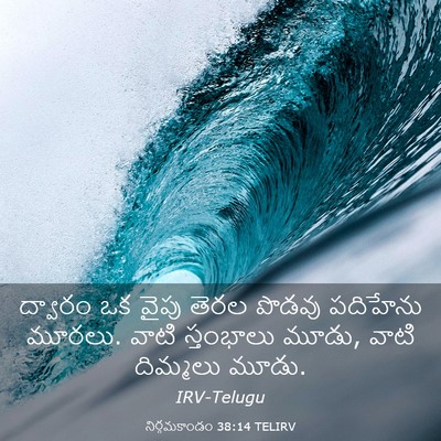 Picture 03 - నిర్గమకాండం 38:14 TELIRV - ద్వారం ఒక వైపు - Bible Verse Picture