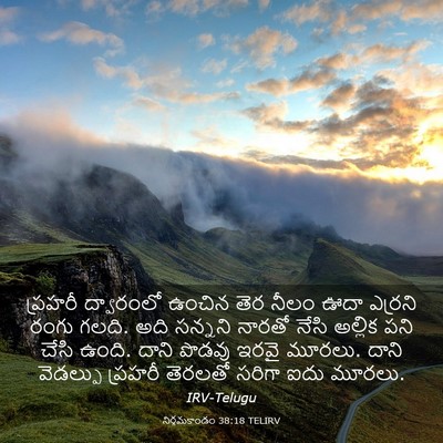 Picture 03 - నిర్గమకాండం 38:18 TELIRV - ప్రహరీ ద్వారంలో - Bible Verse Picture