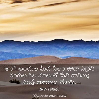 Picture 03 - నిర్గమకాండం 39:24 TELIRV - అంగీ అంచుల మీద - Bible Verse Picture