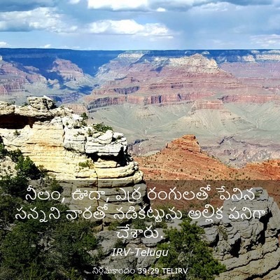 Picture 03 - నిర్గమకాండం 39:29 TELIRV - నీలం, ఊదా, ఎర్ర - Bible Verse Picture