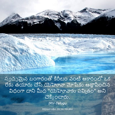 Picture 03 - నిర్గమకాండం 39:30 TELIRV - స్వచ్ఛమైన - Bible Verse Picture