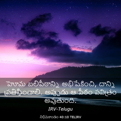 Picture 03 - నిర్గమకాండం 40:10 TELIRV - హోమ బలిపీఠాన్ని - Bible Verse Picture