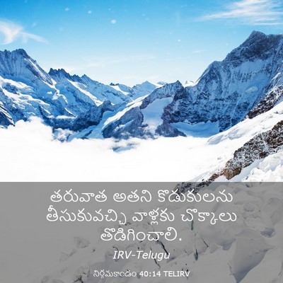 Picture 03 - నిర్గమకాండం 40:14 TELIRV - తరువాత అతని - Bible Verse Picture