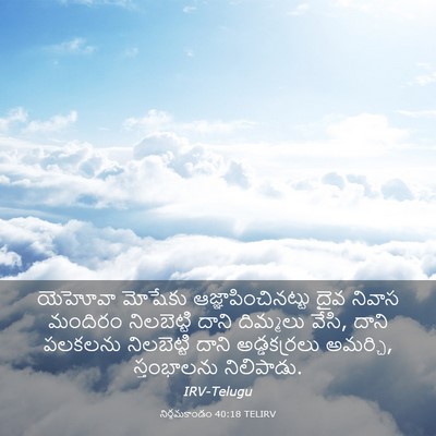 Picture 03 - నిర్గమకాండం 40:18 TELIRV - యెహోవా మోషేకు - Bible Verse Picture