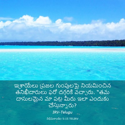 Picture 03 - నిర్గమకాండం 5:15 TELIRV - ఇశ్రాయేలు ప్రజల - Bible Verse Picture