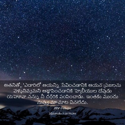 Picture 03 - నిర్గమకాండం 7:16 TELIRV - అతనితో, ‘ఎడారిలో - Bible Verse Picture