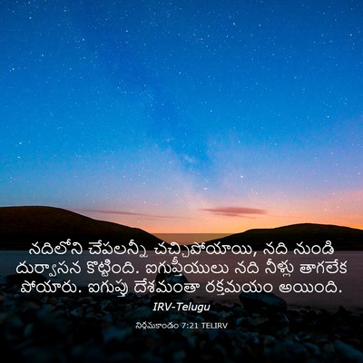 Picture 03 - నిర్గమకాండం 7:21 TELIRV - నదిలోని చేపలన్నీ - Bible Verse Picture