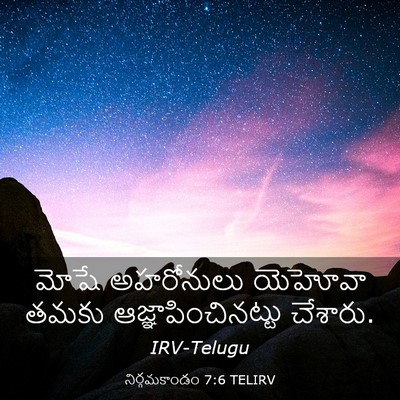 Picture 03 - నిర్గమకాండం 7:6 TELIRV - మోషే అహరోనులు - Bible Verse Picture
