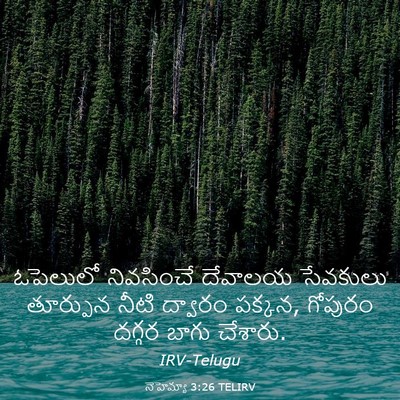 Picture 03 - నెహెమ్యా 3:26 TELIRV - ఓపెలులో నివసించే - Bible Verse Picture