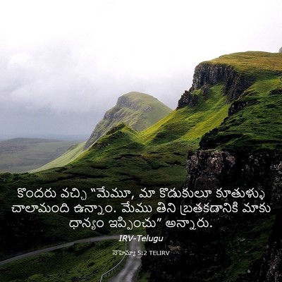 Picture 03 - నెహెమ్యా 5:2 TELIRV - కొందరు వచ్చి - Bible Verse Picture
