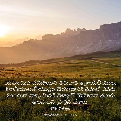 Picture 03 - న్యాయాధిపతులు 1:1 TELIRV - యెహోషువ చనిపోయిన - Bible Verse Picture