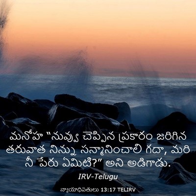 Picture 03 - న్యాయాధిపతులు 13:17 TELIRV - మనోహ “నువ్వు - Bible Verse Picture