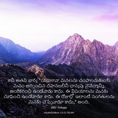 Picture 03 - న్యాయాధిపతులు 13:23 TELIRV - కానీ అతని భార్య - Bible Verse Picture