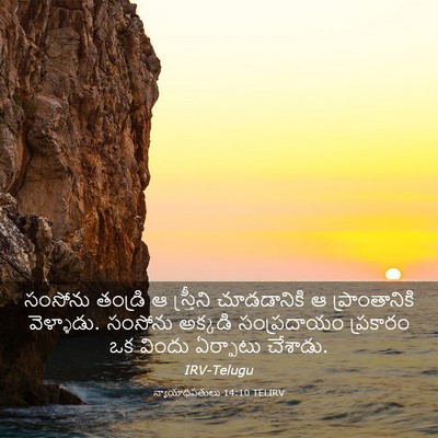 Picture 03 - న్యాయాధిపతులు 14:10 TELIRV - సంసోను తండ్రి ఆ - Bible Verse Picture