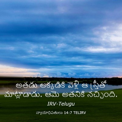 Picture 03 - న్యాయాధిపతులు 14:7 TELIRV - అతడు అక్కడికి - Bible Verse Picture