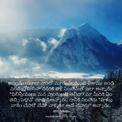 Picture 03 - న్యాయాధిపతులు 15:11 TELIRV - అప్పుడు యూదా - Bible Verse Picture