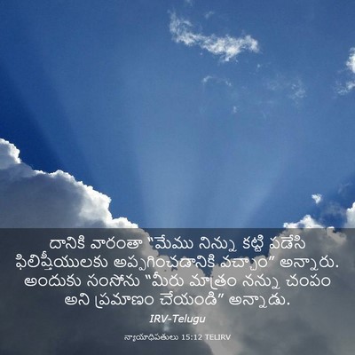 Picture 03 - న్యాయాధిపతులు 15:12 TELIRV - దానికి వారంతా - Bible Verse Picture
