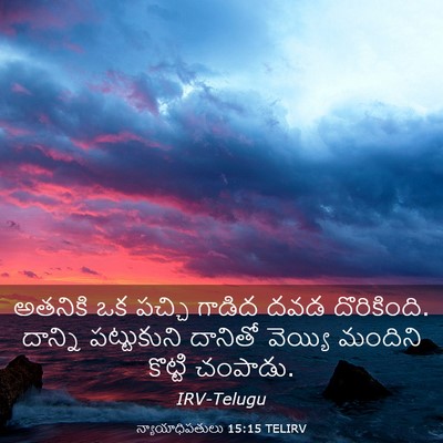Picture 03 - న్యాయాధిపతులు 15:15 TELIRV - అతనికి ఒక పచ్చి - Bible Verse Picture