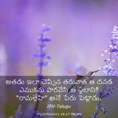 Picture 03 - న్యాయాధిపతులు 15:17 TELIRV - అతడు ఇలా చెప్పిన - Bible Verse Picture
