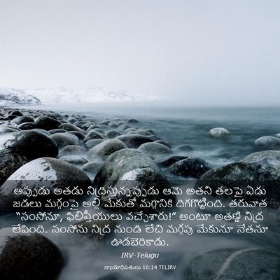 Picture 03 - న్యాయాధిపతులు 16:14 TELIRV - అప్పుడు అతడు - Bible Verse Picture