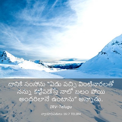 Picture 03 - న్యాయాధిపతులు 16:7 TELIRV - దానికి సంసోను - Bible Verse Picture